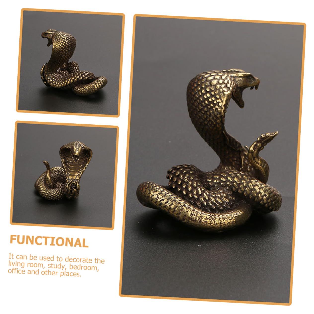 BESTOYARD 3stücke Retro Stil Messing Schlange Ornament Dekorative Tischfigur Für Teehäuser Vintage Brass Craft Für Zuhause Und Büro Einzigartiges Desktop- Langlebig Und Stilvoll