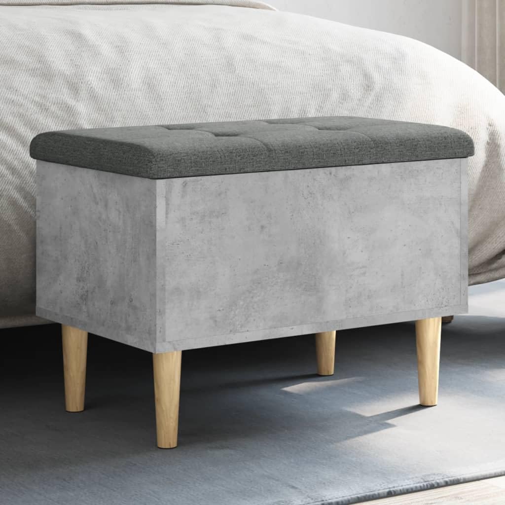 Banc de jardin gris ciment pour am&eacute;nager un coin d&eacute;tente sur la terrasse