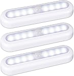 STAR-SPANGLED 3 Pack 7 inch Motion Sensor Lights Indoor AAA Battery Operated, Stick on LED Light for Closet, Stairs, Under Cabinet, Cool White