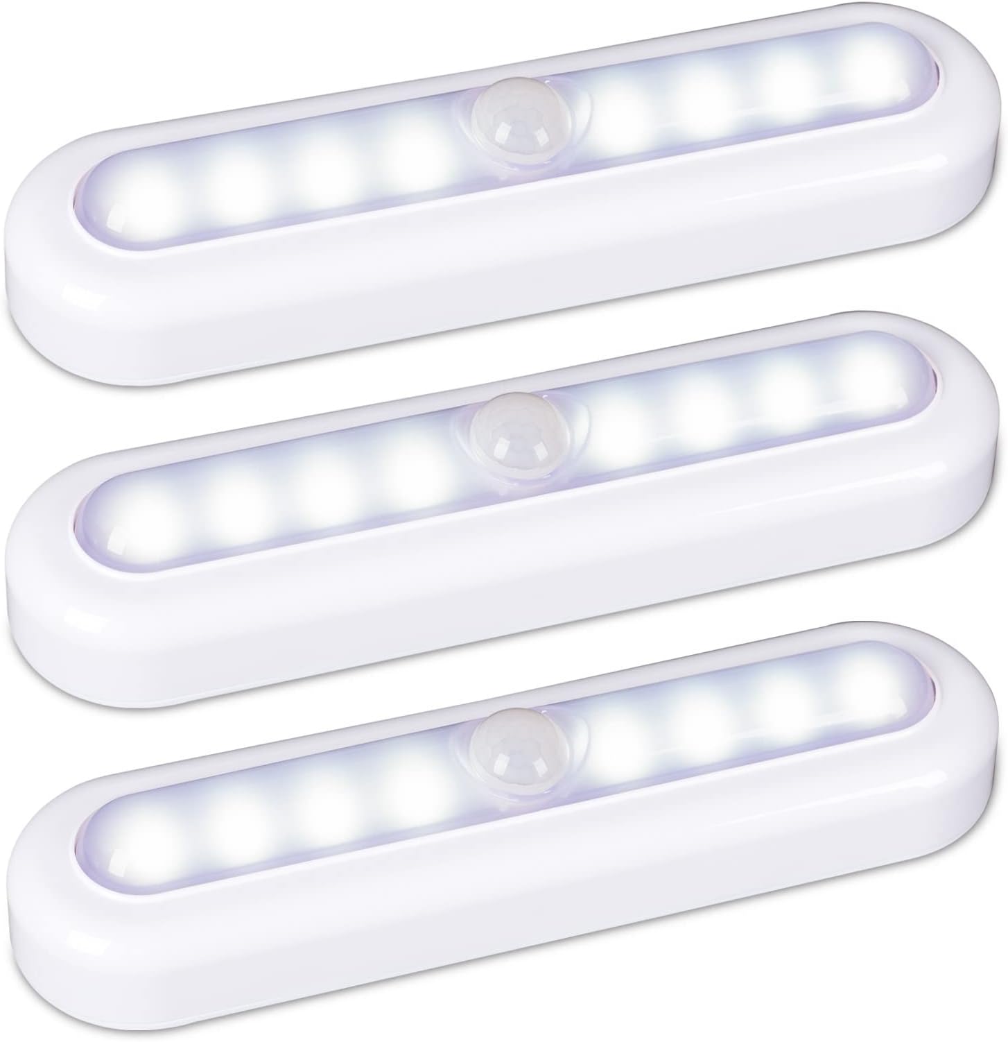 STAR-SPANGLED 7 inch Motion Sensor Lights Indoor, Cordless High CRI LED Stick on Lights AAA Battery Powered for Stairs, Cupboard, Wardrobe, Closet, Cabinet, Kitchen, Hallway (Cool White, 3 Pack)