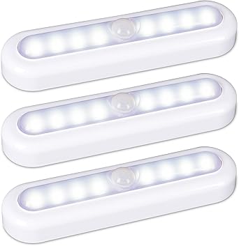 STAR-SPANGLED 3-Pack 7" Motion Sensor Lights Indoor Battery Powered & 6-Pack 2.8" Motion Sensor Lights Indoor Battery Powered