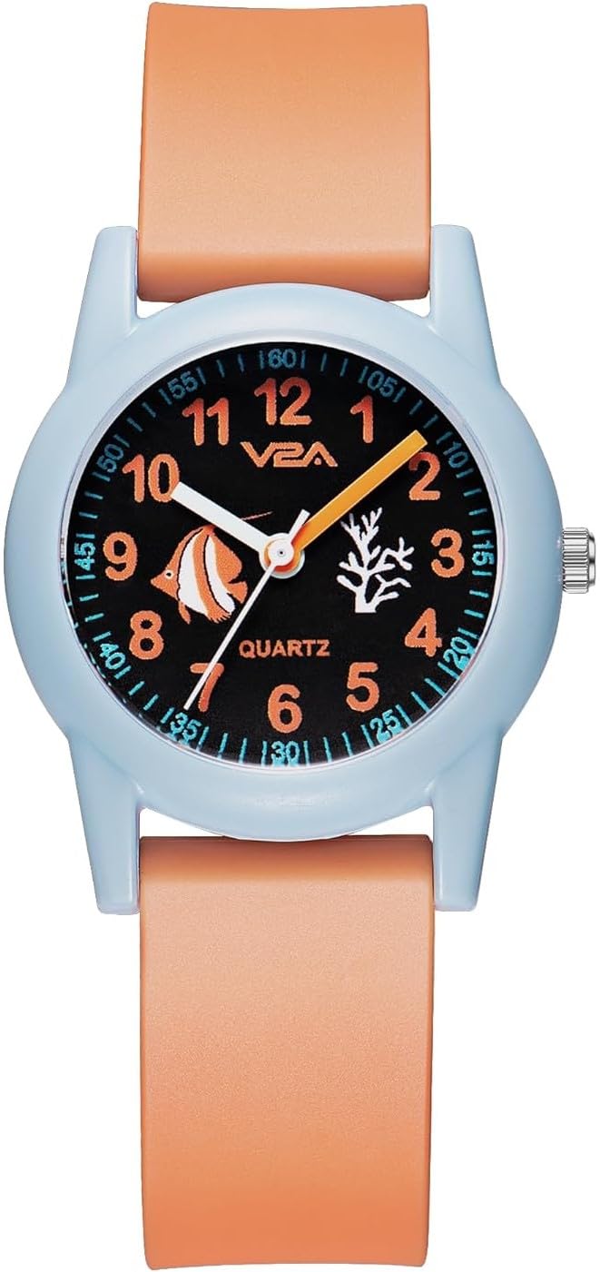 V2A Analog Cure Fish Print Dial Watch For Kids And Toddlers Unisex-Child Between 2 To 8 Years Of Age Orange Band 30 M Waterproof Watches For Kids - Resin (B0CCPGZJZS) Amazon Price History, Amazon Price Tracker