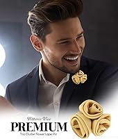 Vista 4 de Premium Trio Cluster Flower Lapel Pin Boutonniere formal para hombres, broche de flores