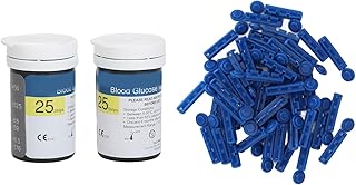 Blood Glucose Monitor Kit, High Accuracy Blood Sugar Test Kit with 50 Diabetic Test Strips, 50 Lancets, Glucometer Portable Diabetes Testing Kit for Home Use (Test Strips Set)