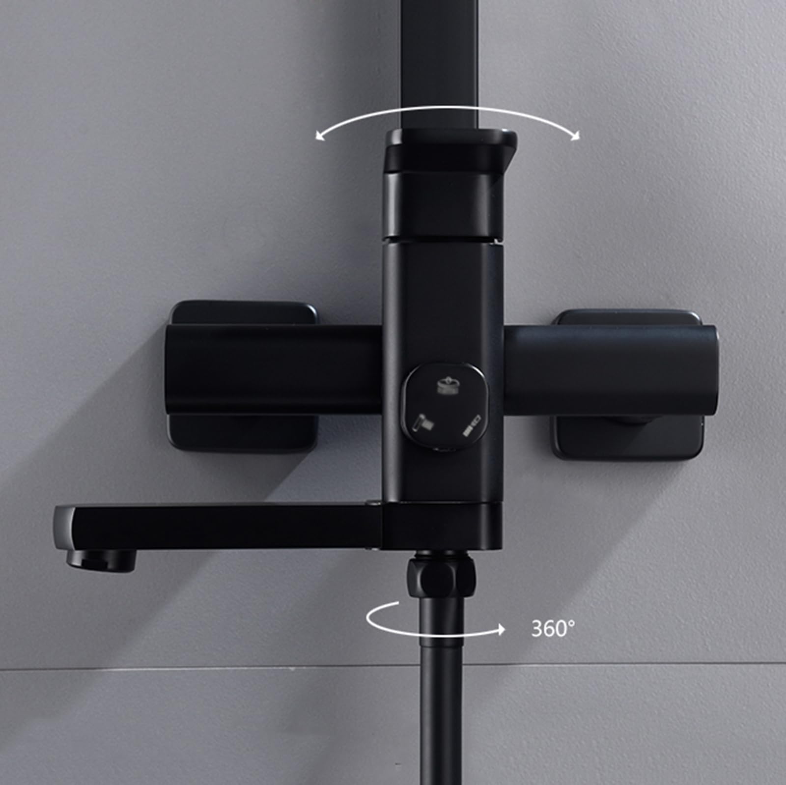BiaoTeng Set Doccia con Soffione e Doccetta e Miscelatore, Colonna Doccia da Muro con Miscelatore Ottone, Kit Doccia con Soffione e Doccetta Miscelatore Nero