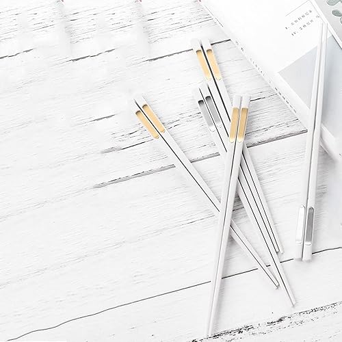 Miniatura 5 de Palillos de China, 10 pares de palillos de aleación de fibra de vidrio, palillos reutilizables antideslizantes, para cocina, comedor, fideos,