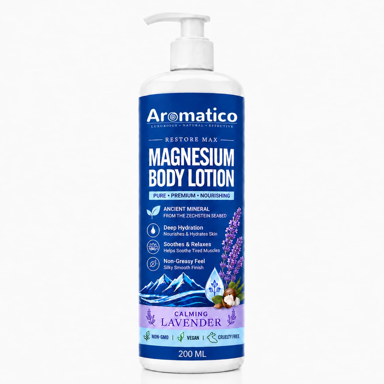 AROMATICO Magnesium Body Lotion. Topical Magnesium Supplement for Muscle Recovery, Skin Hydration & Nourishment. Non Greasy, Natural Ingredients – 200ml.-image-36