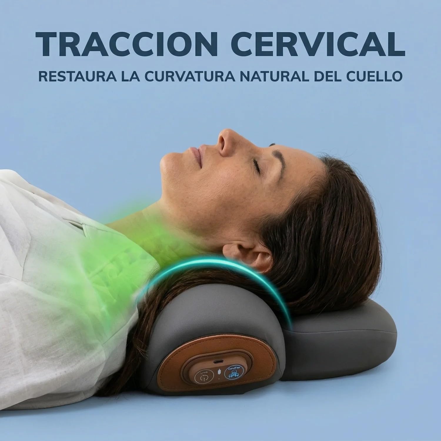 Cerviflex Almohada Cervical Masaje Qelara,Almohada de masaje cervical 3 en 1,de espuma viscoelástica Ayuda a Aliviar la Tensión Muscular para Descansar en Casa o Viaje (Gris oscuro)