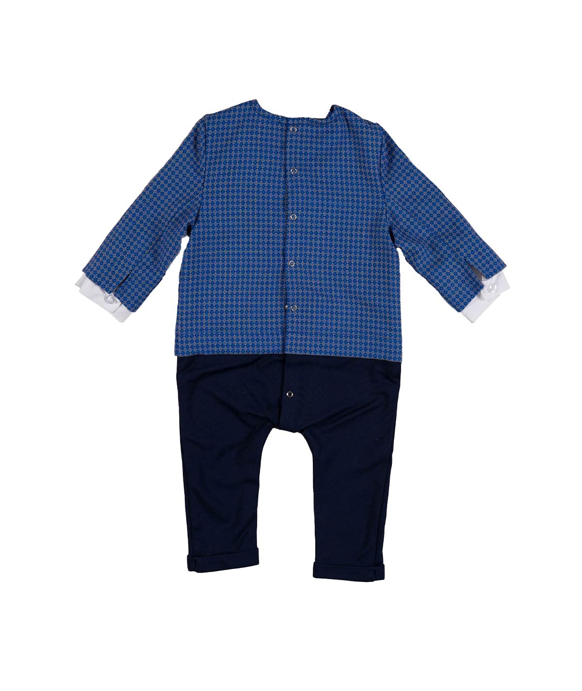 Baby Anzug Jungen Taufanzug Taufstrampler Overall Einteiler Anzug Blau (Blau, 56)