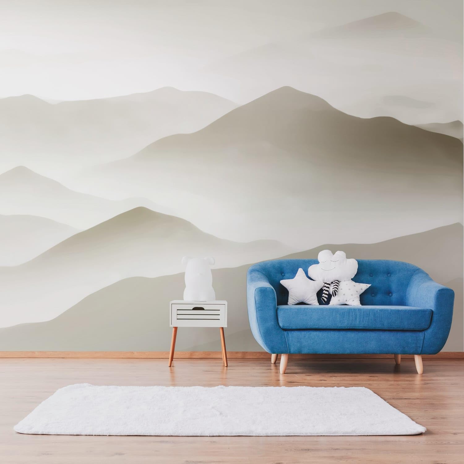 Papier peint paysage dans votre salon avec le panoramique Profhome beige