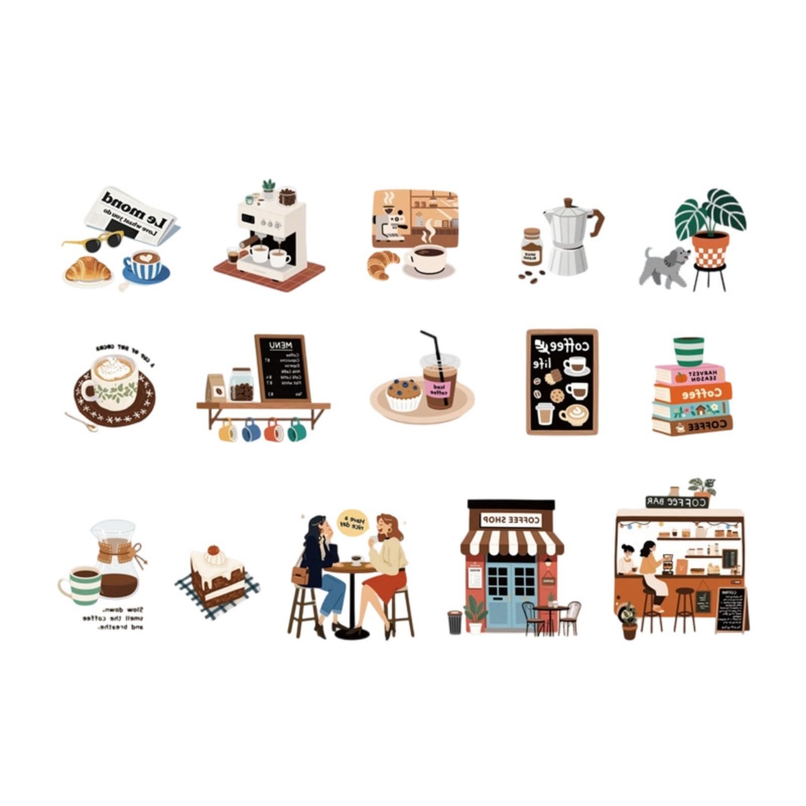 Creative Cartoon Theme Sticker 30 Sheets Adhesion PET Sticker for Scrapbooks Journal Planner Diaries Phone Cover Laptop Scrapbooking Transfers