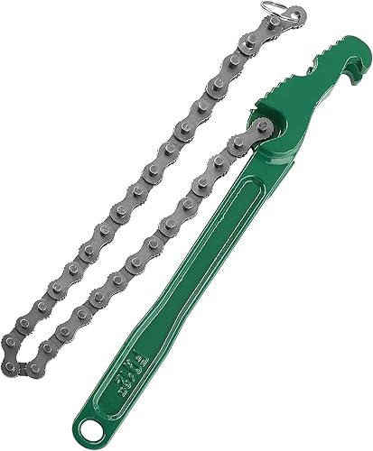 BokWin Llave de cadena de trinquete de alta resistencia de 12 pulgadas, llave de filtro de aceite ajustable, accesorios de tubería, herramienta de