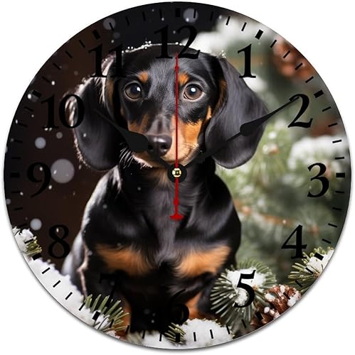 Miniatura 10 de Relojes de pared de 10 pulgadas, sombrero de Navidad, flamenco, reloj colgante de madera, silencioso, sin tictac, números arábigos, estilo país,