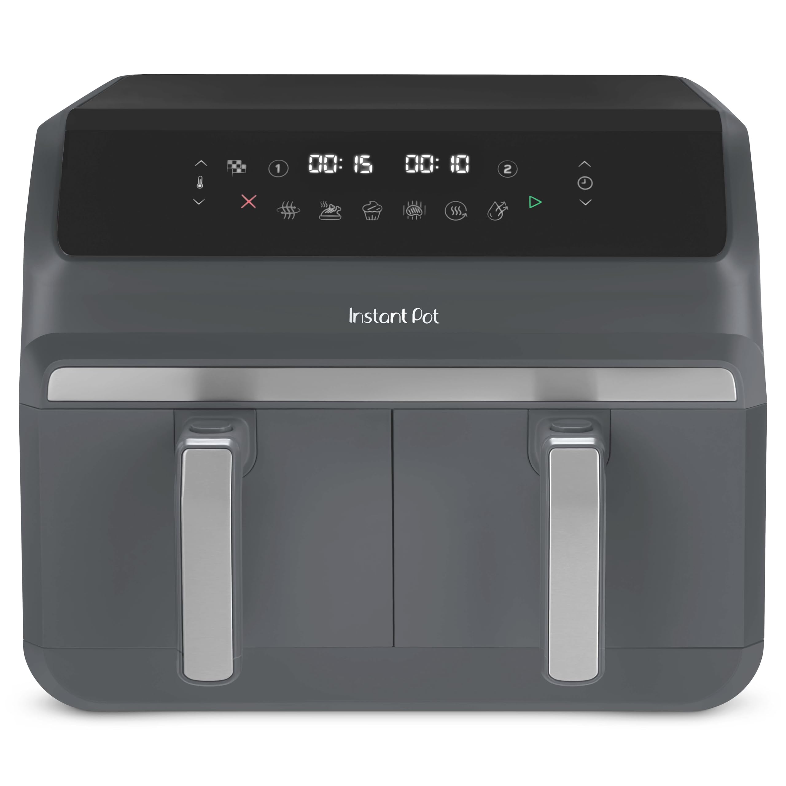 Instant Pot: Freidora de Aire Vortex Dual Truffle: Grande 8 L, Tamaño familiar, Doble cesta de 4 L, 8 en 1, Deshidratar alimentos, Parrilla, Hornear, Asar, Recalentar, Antiadherente, Fácil de limpiar