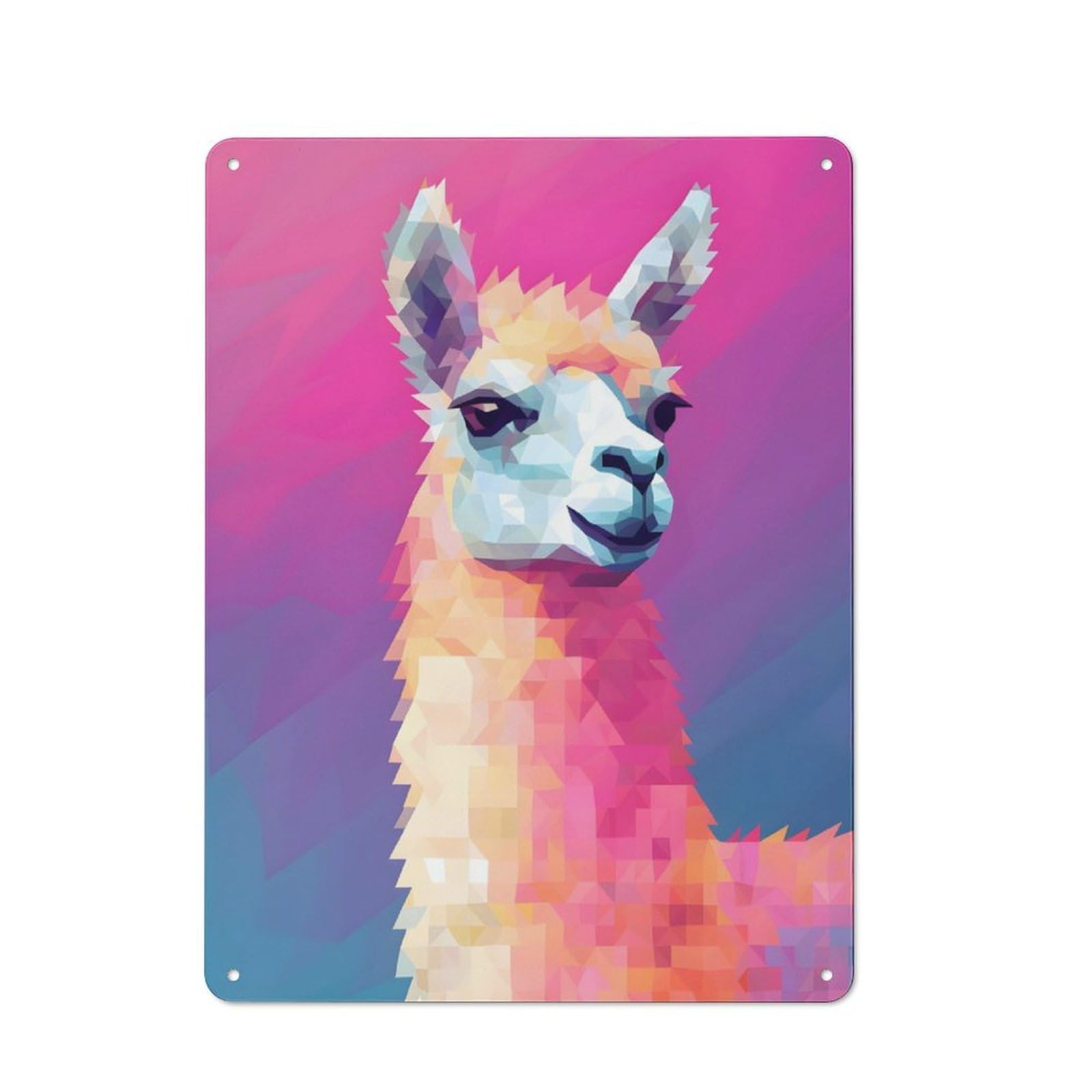 Junmoney Colors Of A Llama Alpaca Vintage Decorative Tin Sign 40X30cm Featuring Retro Room Decor For Bedroom, Office, Home Bar Or Dining Room