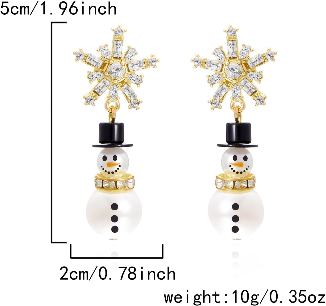 Christmas Earrings for Women Dainty Santa Hat Snowman Snowflake Drop Dangle Earrings Crystal Festival Holiday Christmas Jewelry - Image 7
