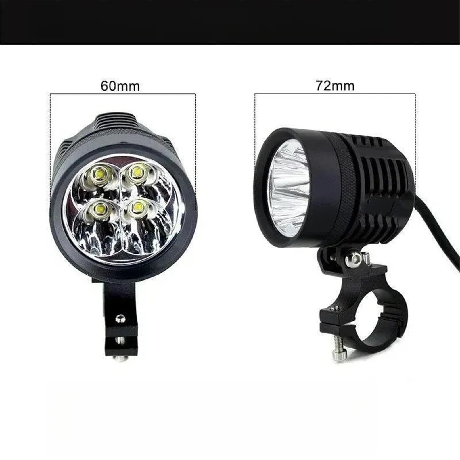 Moto Fari Stradali Spot Light Beam Per Motocicletta 60W 4000LM 2 Pezzi Faretto LED Universale L6X L4X IP68 Impermeabile Lampadine Per Fari Antinebbia