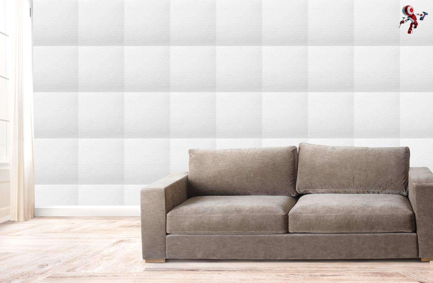 Panneau décoratif en polystyrène pour plafond et mur effet 3D isolant thermique d’épaisseur moyenne 9 mm dimensions 50 x 50 cm, Paquet de 10 m² (40 panneaux) Colle pour panneaux en polystyrène incluse