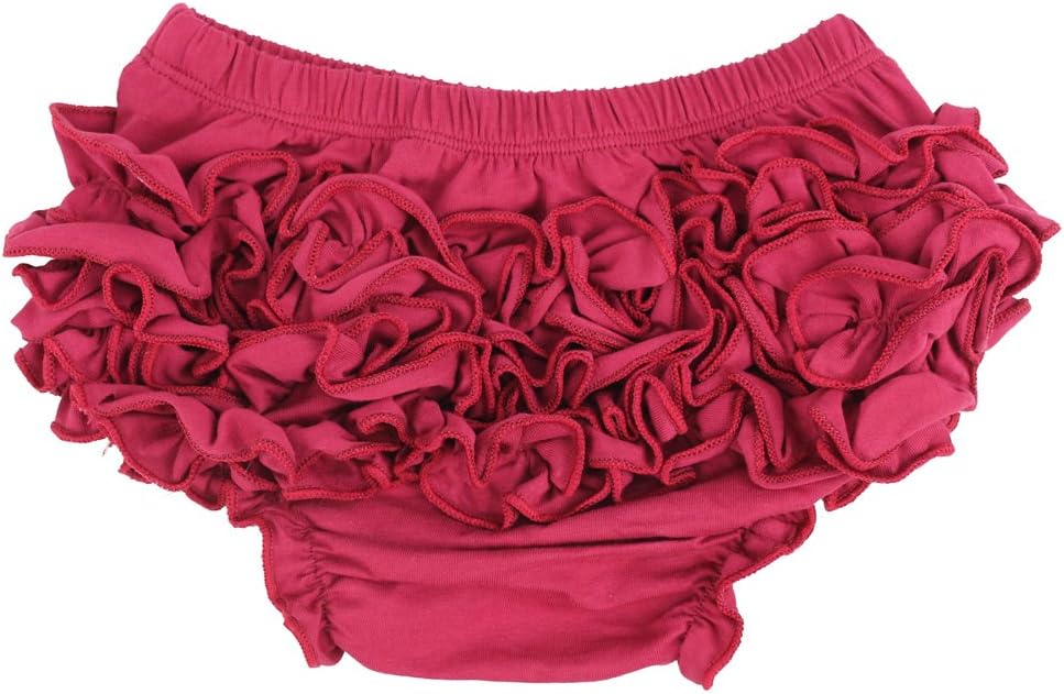 Wennikids Baby Girl's Cotton Shorts and Diaper Cover Bloomers Large Burgundy