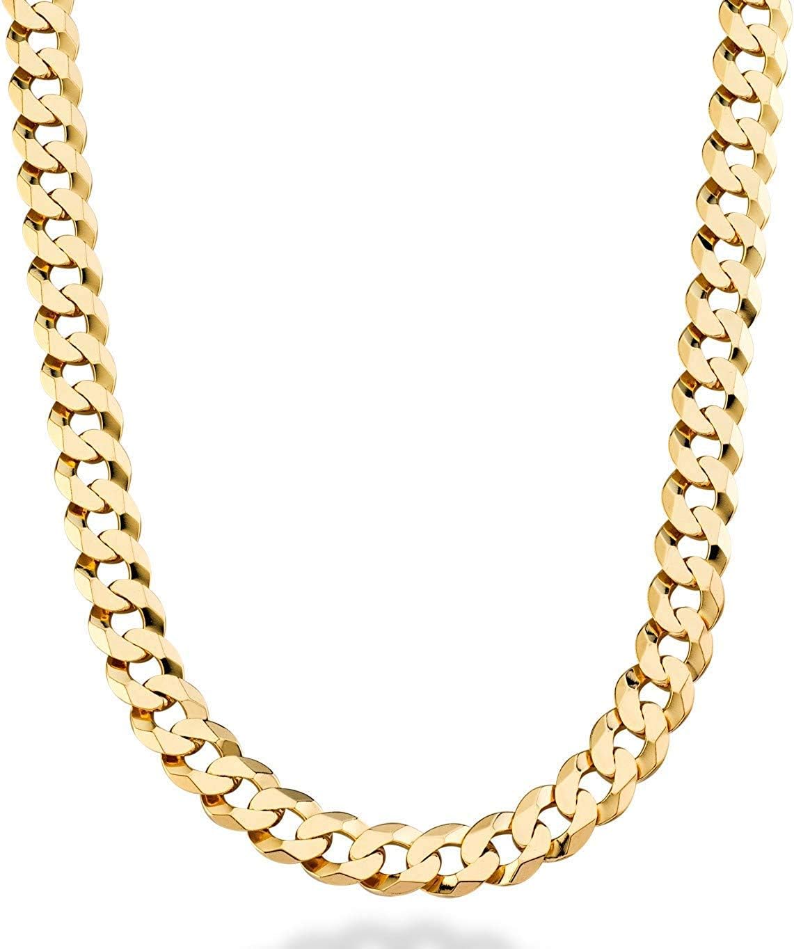 Jewelry Cuban Link Chain 9MM, Round, 24K Gold with Inlaid Bronze, Fashion Jewelry Necklaces, Guaranteed for Life, 22-28 Inches