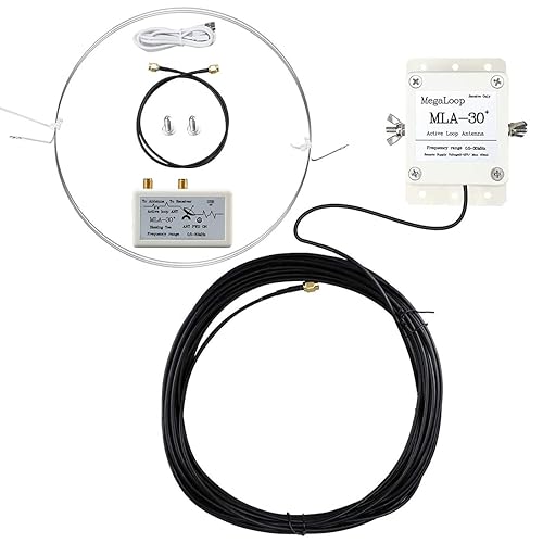 MLA-30+ Loop Antenna,0.5-30MHz Active Receiving Antenna,MLA-30 Plus Loop Antenna for HA SDR Short Medium Wave Radio,with 10m Feeder,Built-in Low Noise Amplifier,for Rooftop,Balcony - MLA-30 plus - 100kHz-30MHz