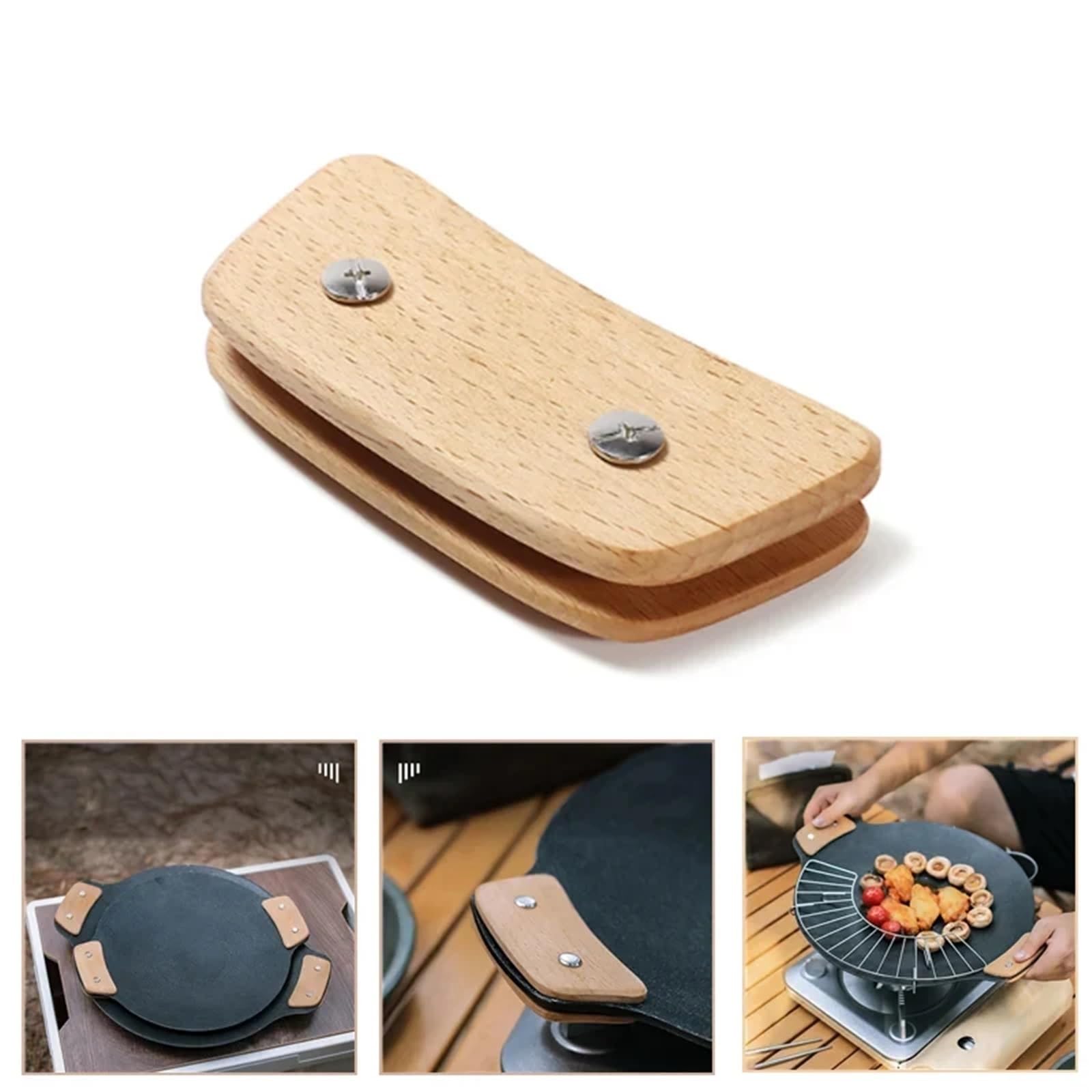 Topfdeckelgriff aus Buchenholz | 2 Paar Holz-Topf-Abdeckungsgriffe, Ersatz-BBQ-Pfannengriffe, Verbrühungen, wärmeisolierter Griff