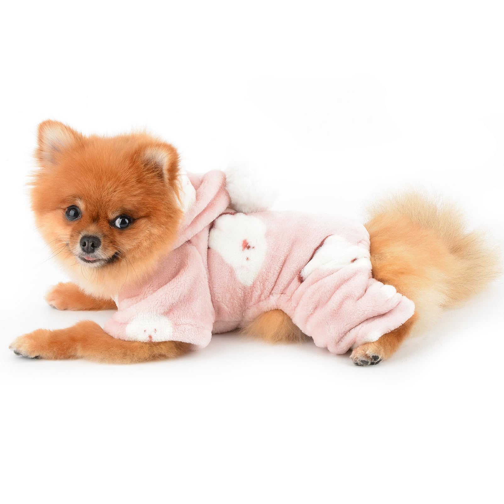犬柄フリースルームウェア Amazon.co.jp: かわいい犬柄フリースパーカーパジャマ ポンポンフード