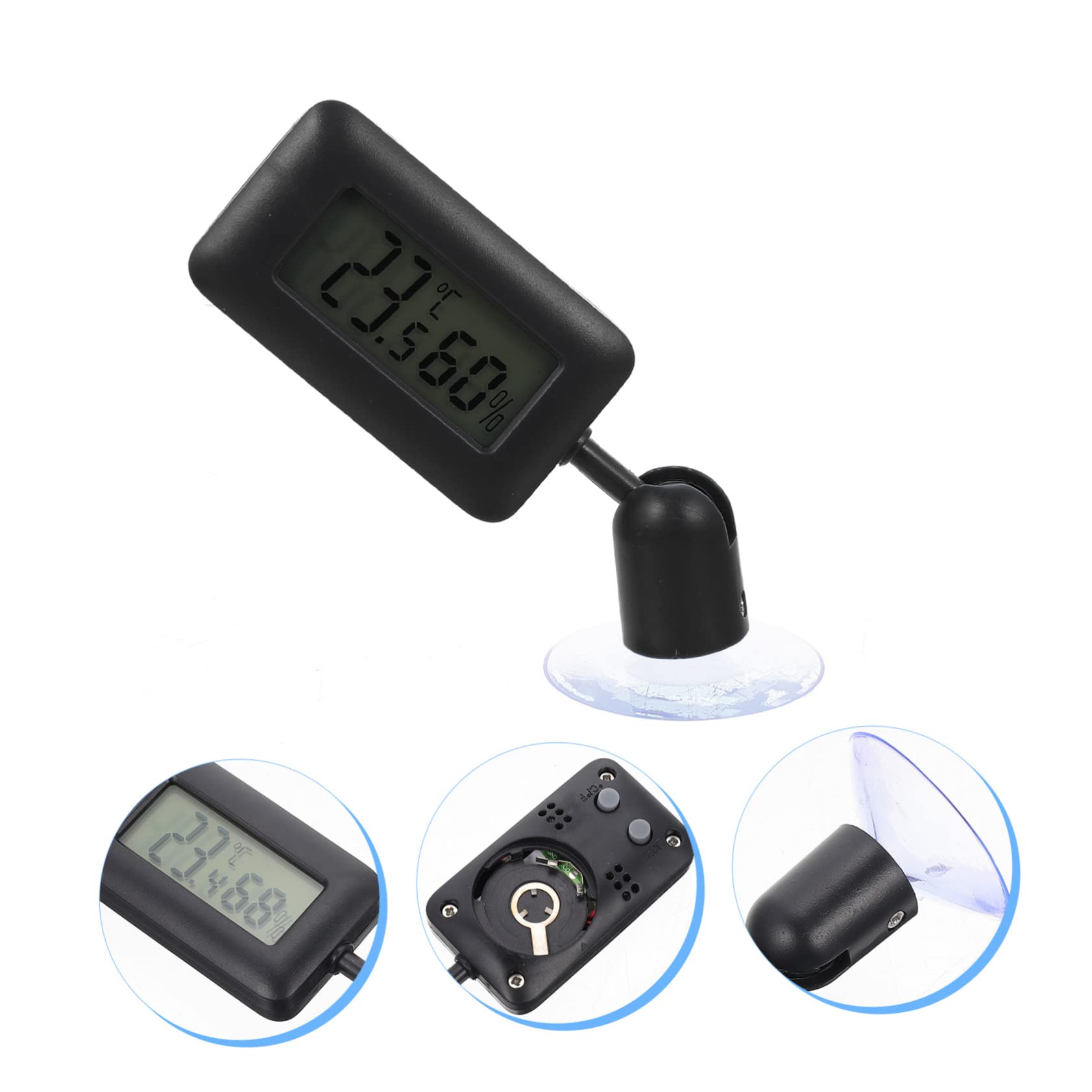 Yardwe 4stücke Reptilien Terrarium Thermometer Mit Saugnapf Drehbar Hygrometer Für Präzise Temperaturmessung Im Terrarium Aquarium Für Haustiere Einfache Installation Und Design