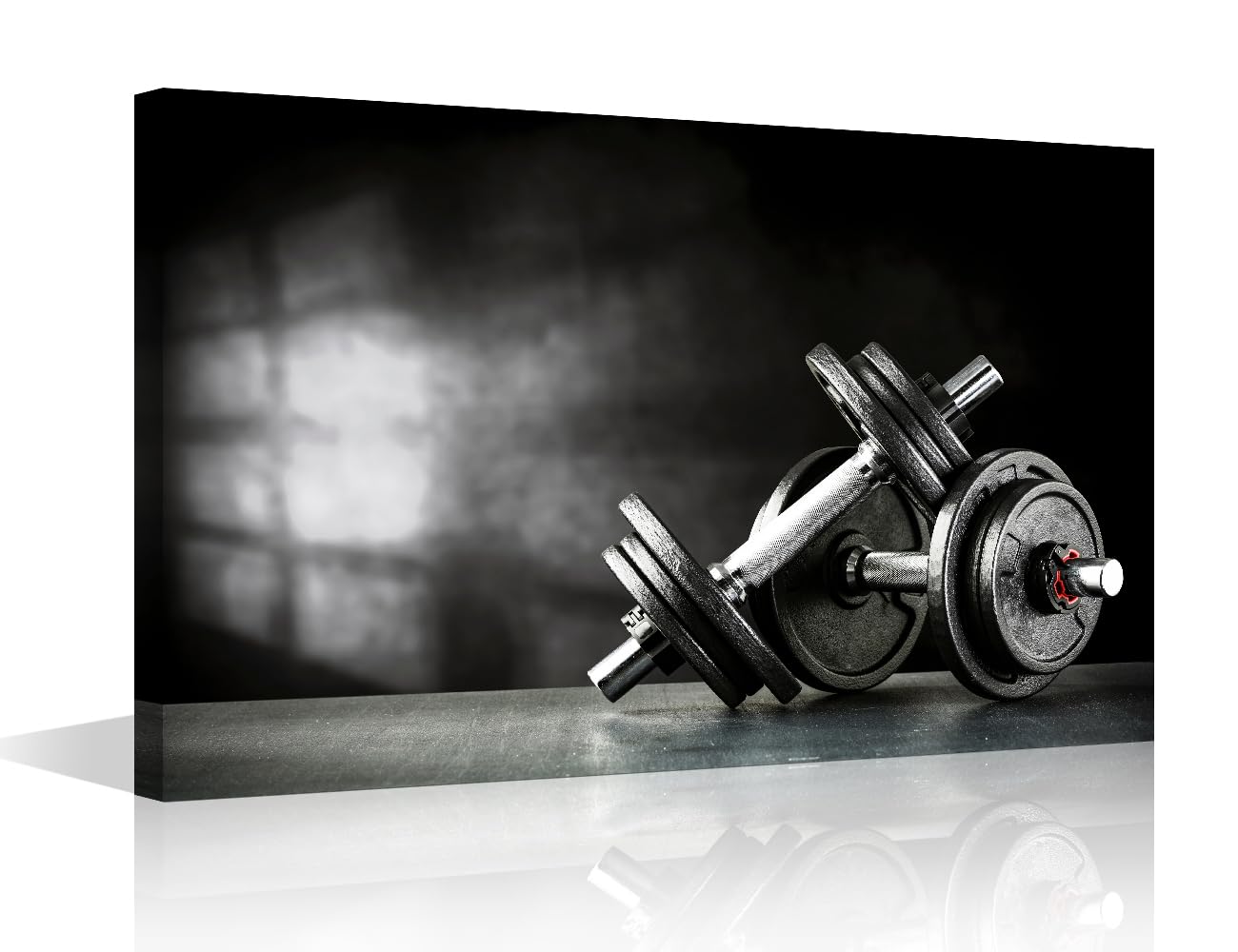 TISHIRON Fitness Bodybuilding Canvas Wall Art for Bedroom Sports Theme Wall Paintings for Living Room Gym Equipment Office Modern Wall Art Pictures Print On Canvas Giclee Framed Ready to Hang