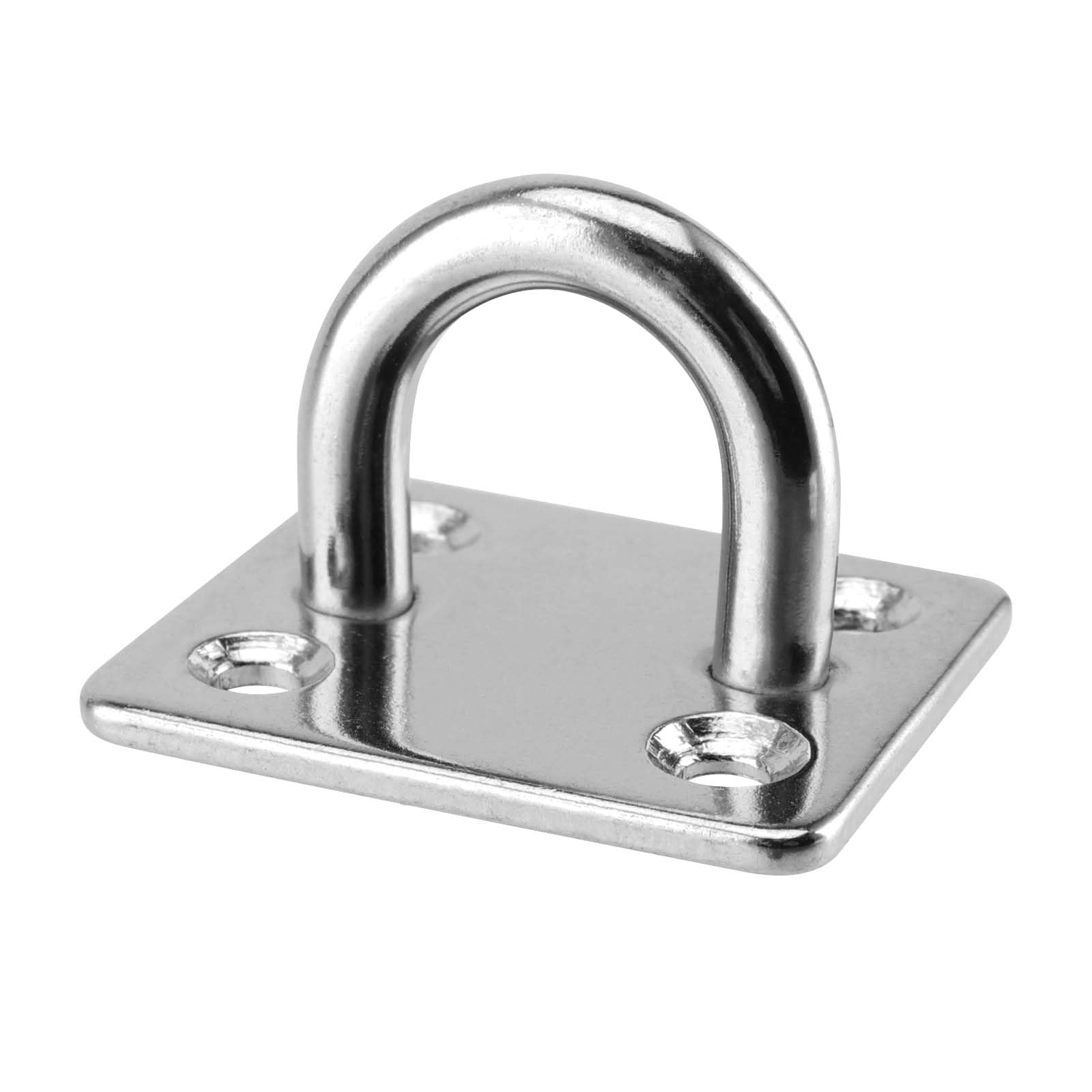 PUCSIQ 6 stuks zilveren roestvrij stalen dekplaten oogplaten roestvrij staal dekplaat m6 mastplaat met oog mastplaat met oogplaten voor boot takelage yoga trainingsgordel schommel hangmat bokszak