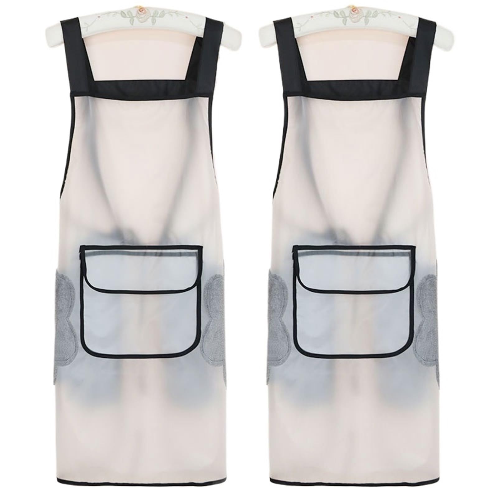 Delantal transparente Delantal de TPU transparente impermeable for mujer, ropa trabajo cocina, industria Fiing al aire libre, hogar Simple, 2 uds