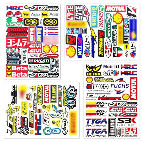 4 pièces Autocollants Monster Energy pour Moto - Autocollants Cool pour Casque de Moto – Autocollants de Haute Qualité pour Motos, Skateboard, Voiture et...