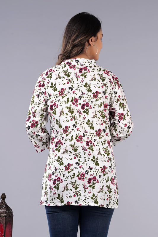 Image of Jikonet Women's Printed Rayon Straight Short Kurti