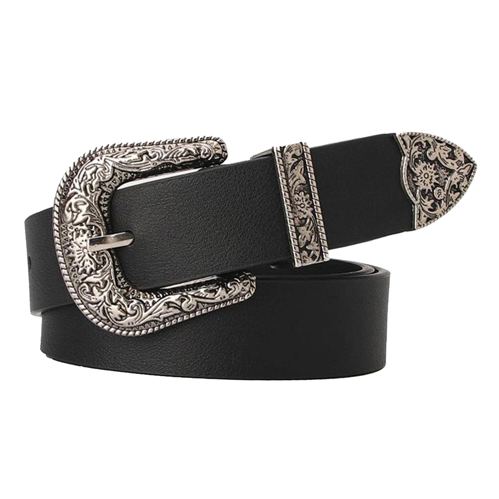 BNF® Fashion Solid Carved Buckle Faux Leather Belts for Women Jeans Dress Black|Clothing, Shoes & Accessories | Womens Accessories |Belts|1 Piece Women Waist Buckle-image-4