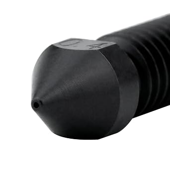 M6 High Temperature High Flow Hardened Steel Nozzle 0.4mm Compatible with 1.75mm 3D Printer Volcano Hotend Heat Block Sidewinder X1 X2 AC Vyper Kobra Max Print PEI PEEK Carbon Fiber (0.4mm)