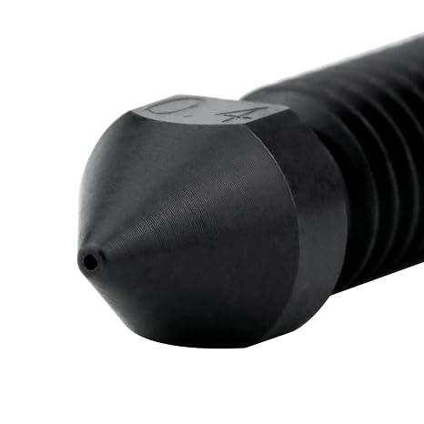 M6 High Temperature High Flow Hardened Steel Nozzle 0.4mm Compatible with 1.75mm 3D Printer Volcano Hotend Heat Block Sidewinder X1 X2 AC Vyper Kobra Max Print PEI PEEK Carbon Fiber (0.4mm)