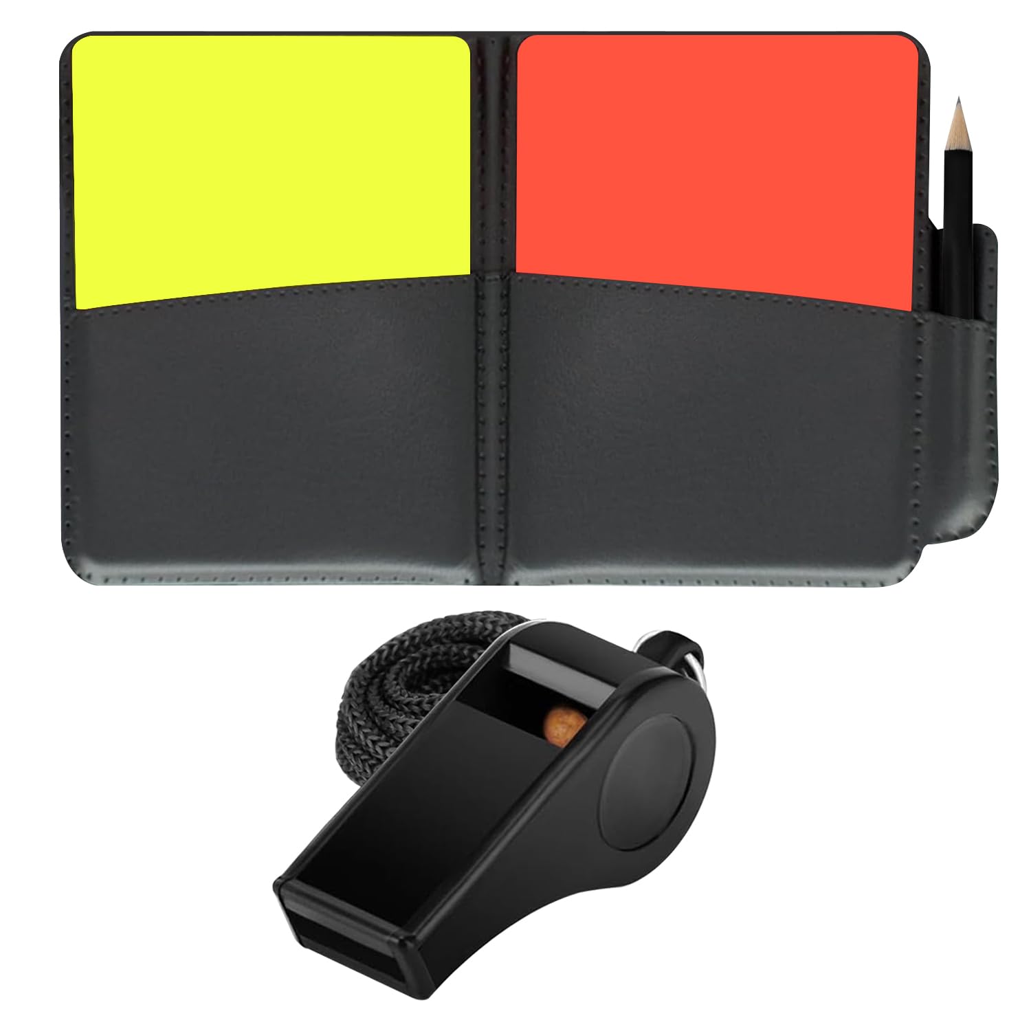 GISCO Soccer Referee Cards Set – Yellow & Red Cards for Football, Includes Plastic Whistle – Durable, Officiating Kit for Outdoor Sports, Coaches, and Referees-picture-10