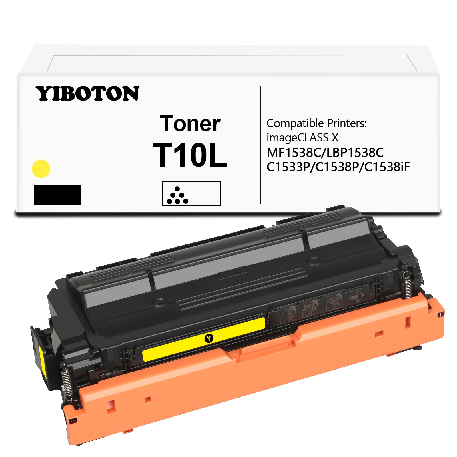T10 T10L Yellow Toner Cartridge Replacement 4563C001 Toner (with New Chip) for Color imageCLASS X LBP1538C MF1538C C1533P C1538P C1538iF Printers(1 Pack)