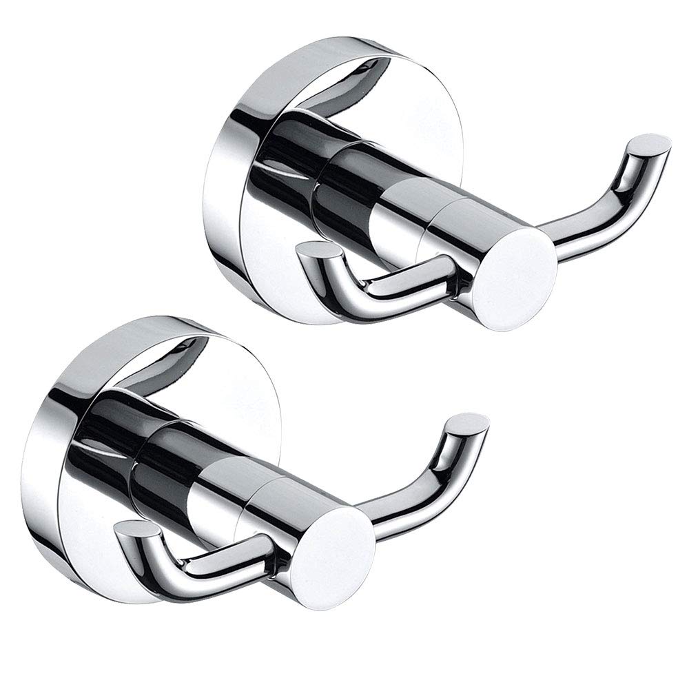 4x Bathroom Towel Robe Coat Hook Stainless Steel Wall Mounted Hooks Door Hanger | UK