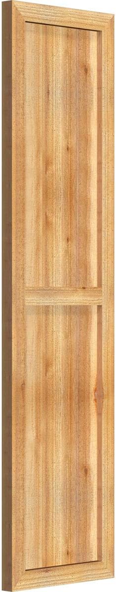 Ekena Millwork RBF06S16X062RWR TimberCraft Three 5 3/8" Boards Framed Board-n-Batten, Rustic Wood Shutters (Per Pair), 16 1/8"W x 62"H, Rough Sawn Western Red Cedar