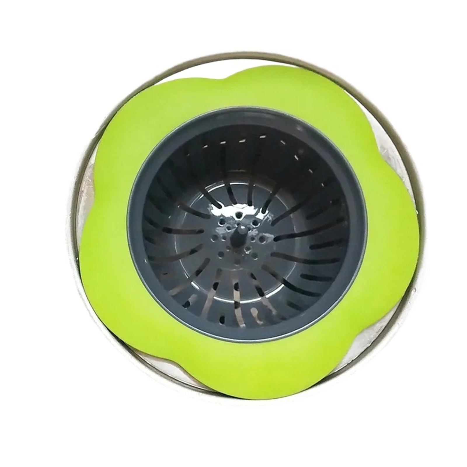 SNGUOQ 4pcs Kitchen Mesh Sink Drain Silicone Strainer Flower Shape Bathroom Hair Filter Fine Hole Trap Waste Screen For Kitchen Sinks And Filters(Green)