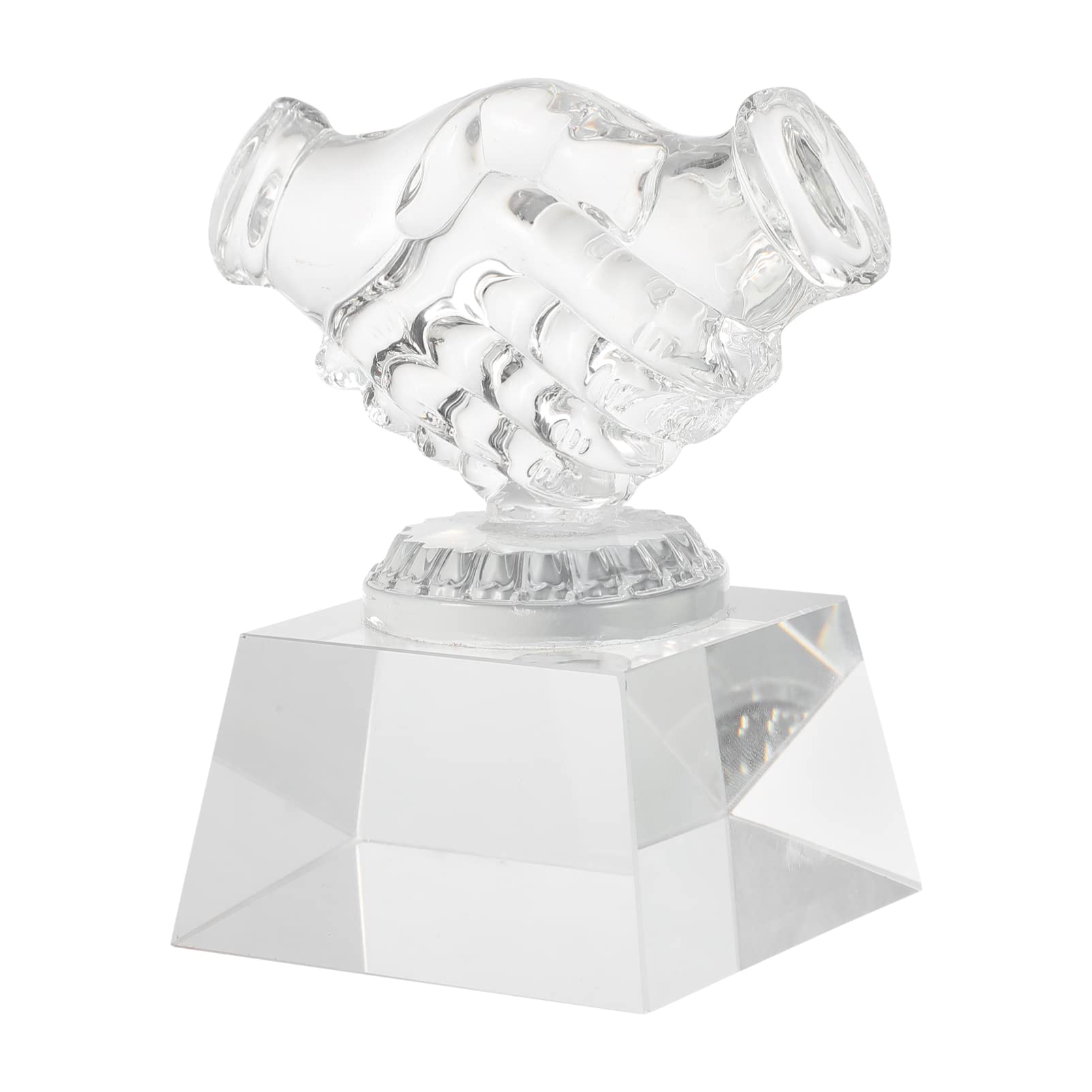 Buy STOBOK Crystal Glass Trophy Teamwork Handshake Trophies Award