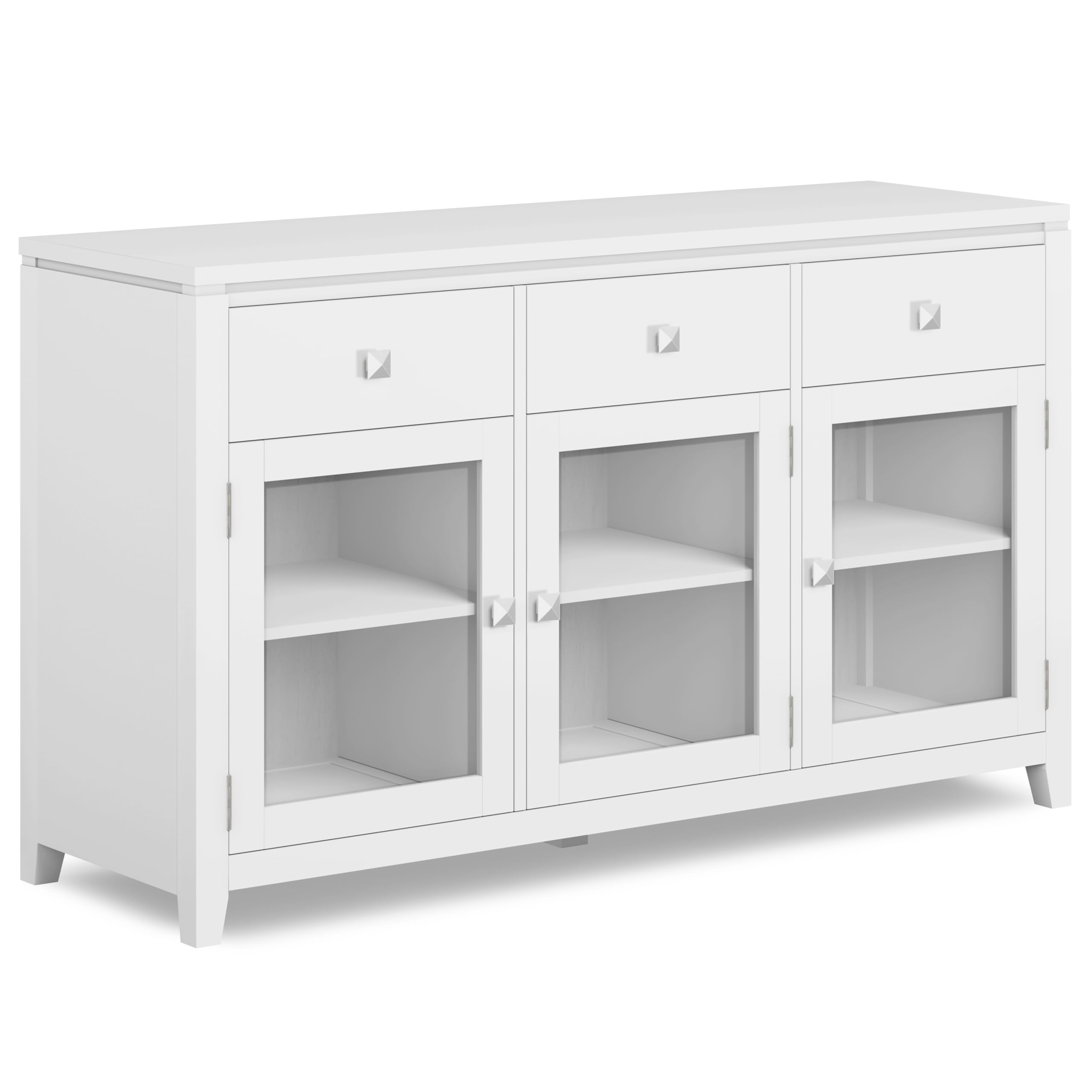 <週末価格>3ドア Low Cabinet 白　*送料込み Amazon.com: SIMPLIHOME Cosmopolitan Buffet - 54 inch Wide Solid