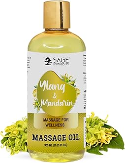 Ylang Mandarin Massage Oil : Sensual Harmony Meets Natural Elegance | Vegan | Cruelty Free | Natural Bliss | Ideal for Couples, Date Nights, and Relaxing Massages | 300 ml