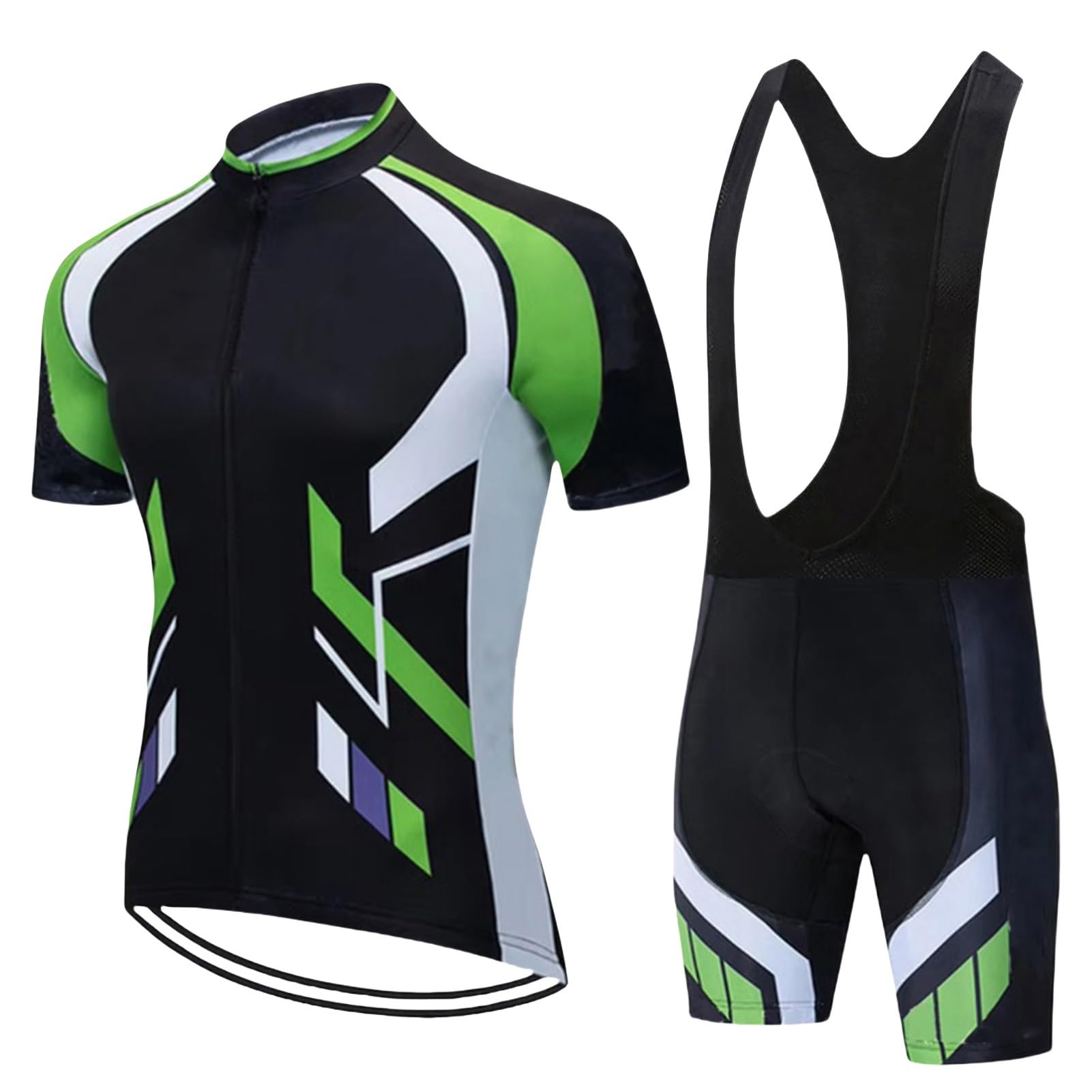 Maillot Ciclismo Corto De Verano para Hombre, Ropa de Ciclismo MTB, Manga Corta y Pantalones Cortos con 19D Gel, Transpirable y de Secado rápido