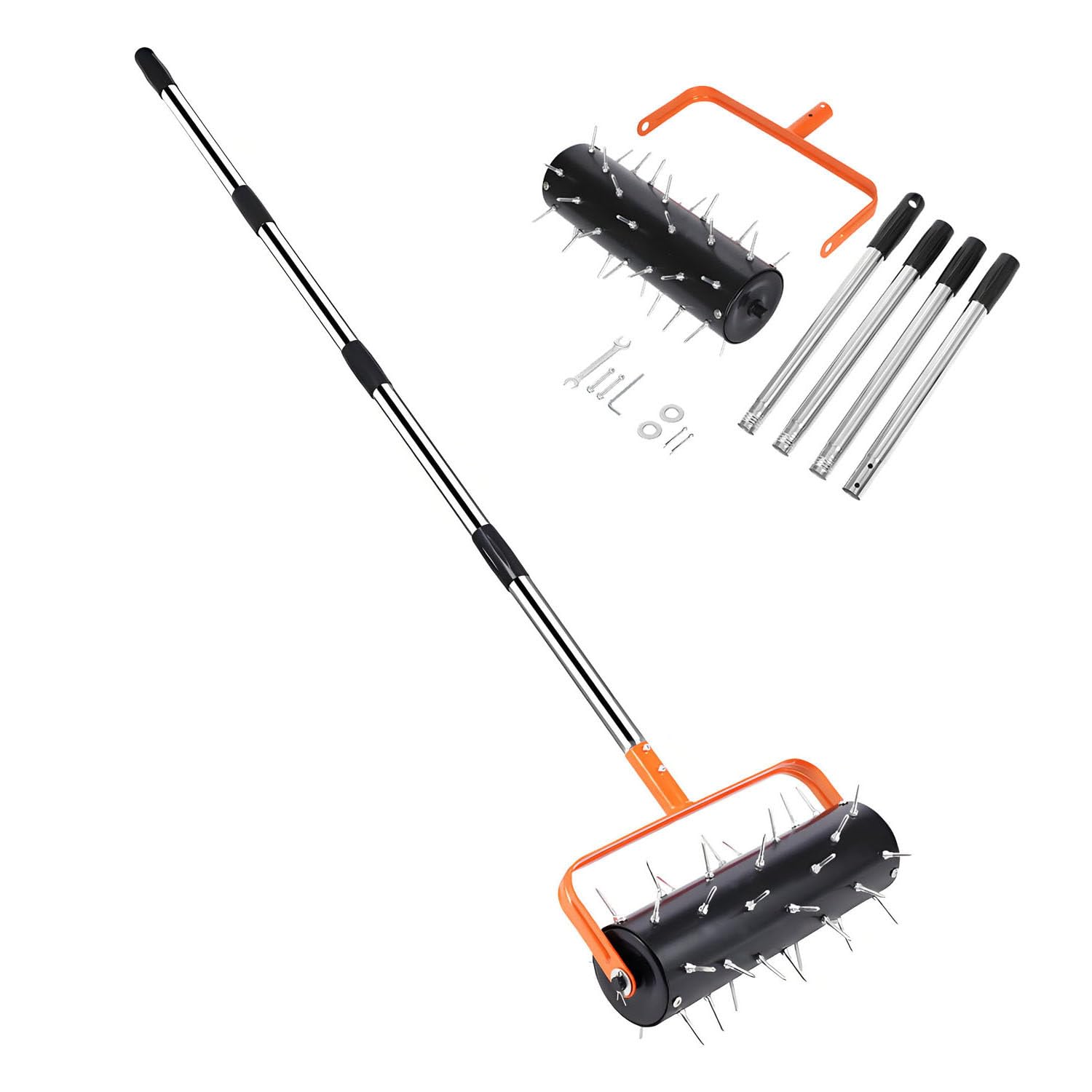 DUMIPME Heavy Duty Lawn Spike Roller Aerator, Manual Soil Aerating Tool with 42 Spikes Lawn Aerator Spike Tool for Backyard Garden Turf