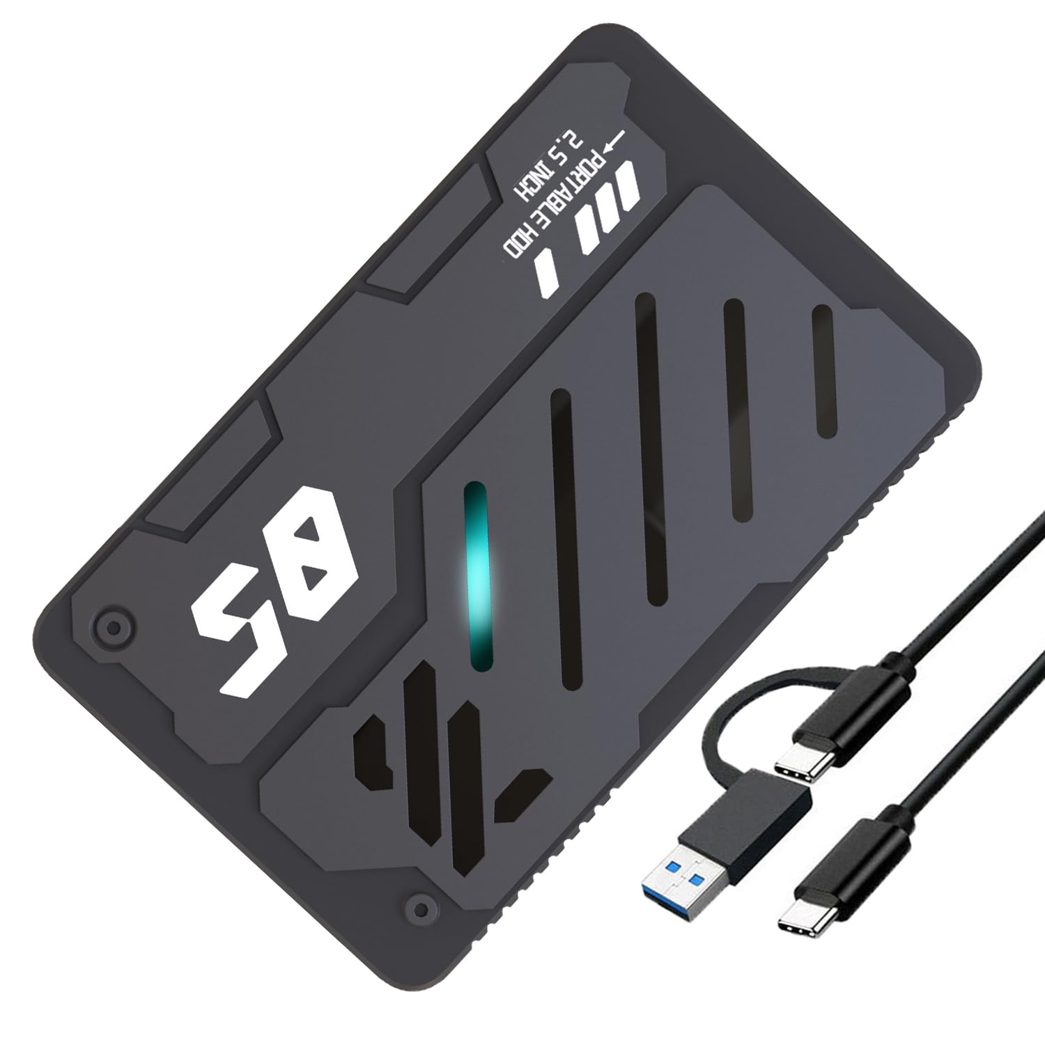 2.5" External Hard Drive Enclosure USB3.1 Type-C to SATA HDD Case | For 7/9.5mm SDD HDD Tool-Free with UASP External Hard Drive Case Compatible with WD Seagate, Samsung, Hitachi, TV, PS4 Xbox-image-28