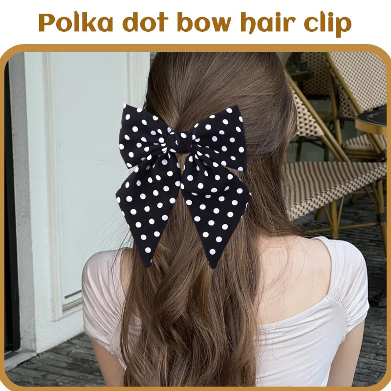 Pinzas de Moño con Lunares Polka Dots Negro miniatura 5