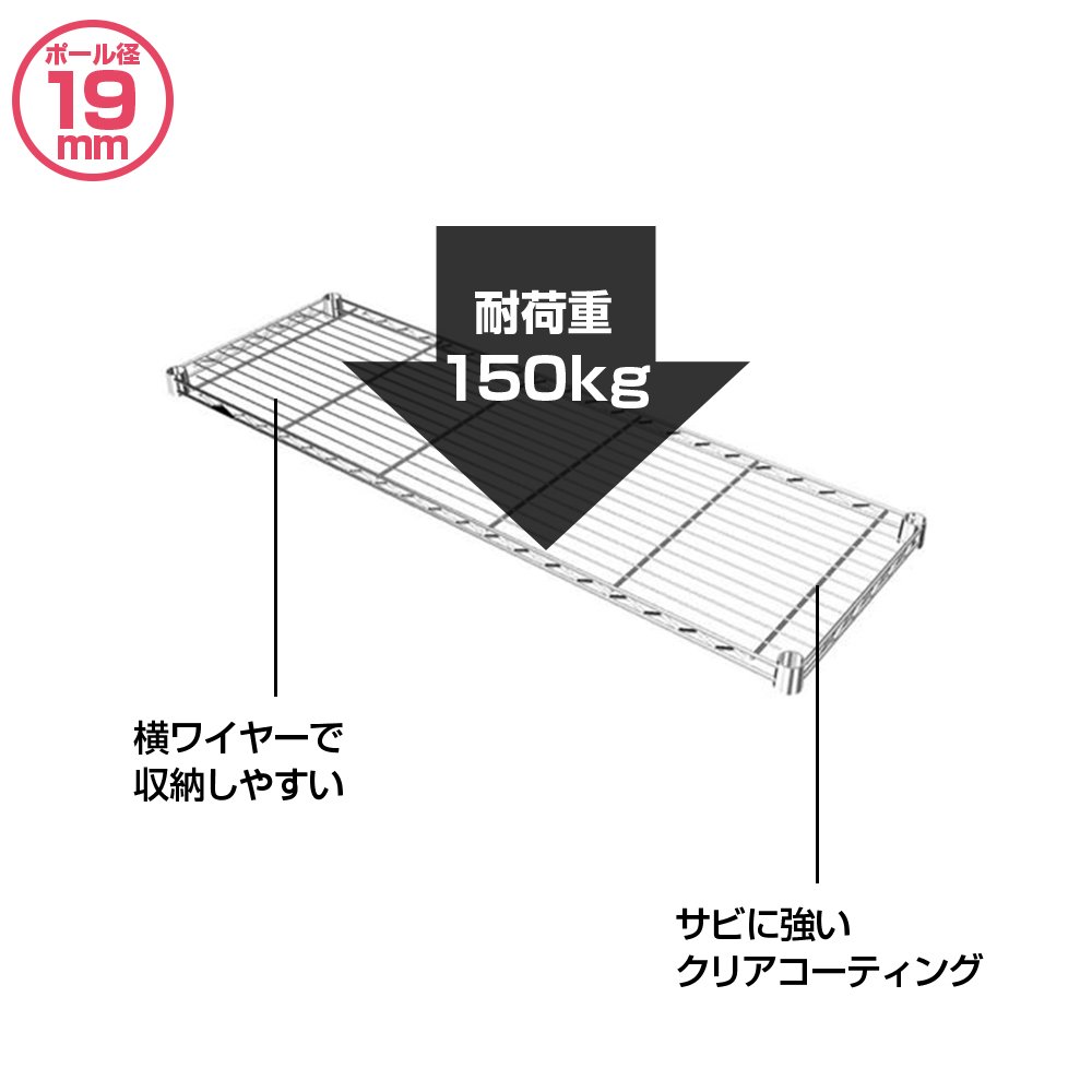 未使用　ドウシシャ　ルミナススチールラック棚板 　幅90cm　×3枚 zsh-90903.jpg