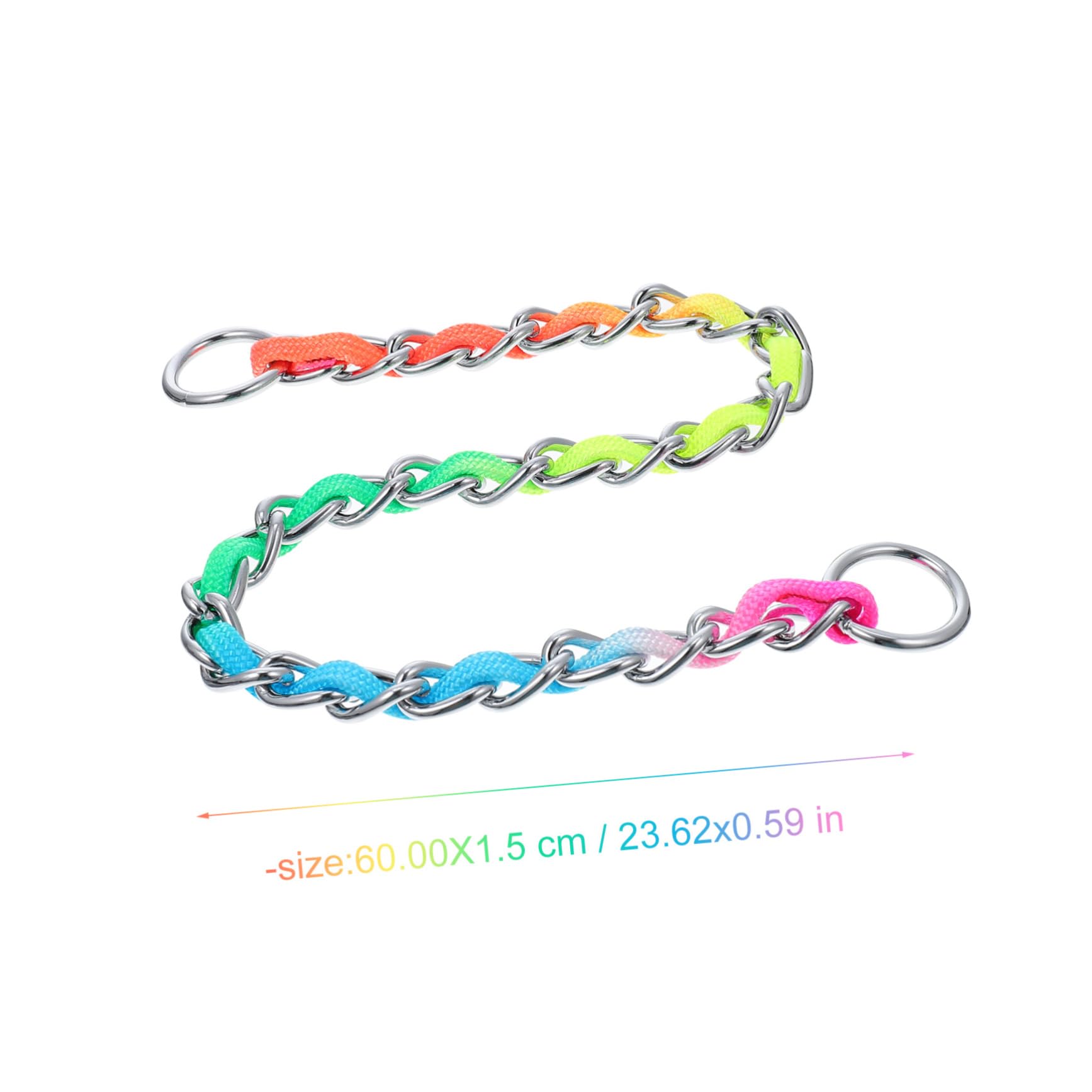 VICASKY 1Pc Rainbow Color Detachable Chain Chain Style Pet for Dogs Even Pressure Distribution to Prevent Pulling and